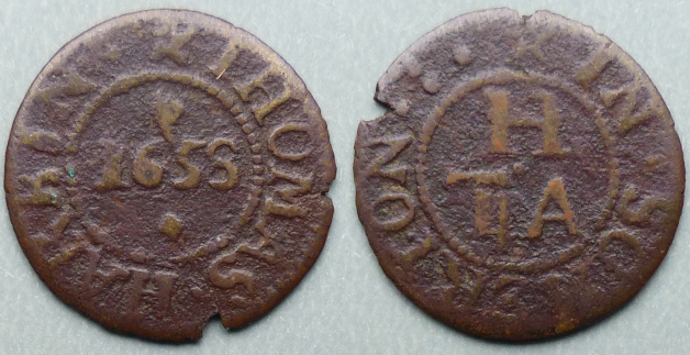 Somerton, Thomas Harbin 1658 farthing Somerton, Thomas Harbin 1658 farthing